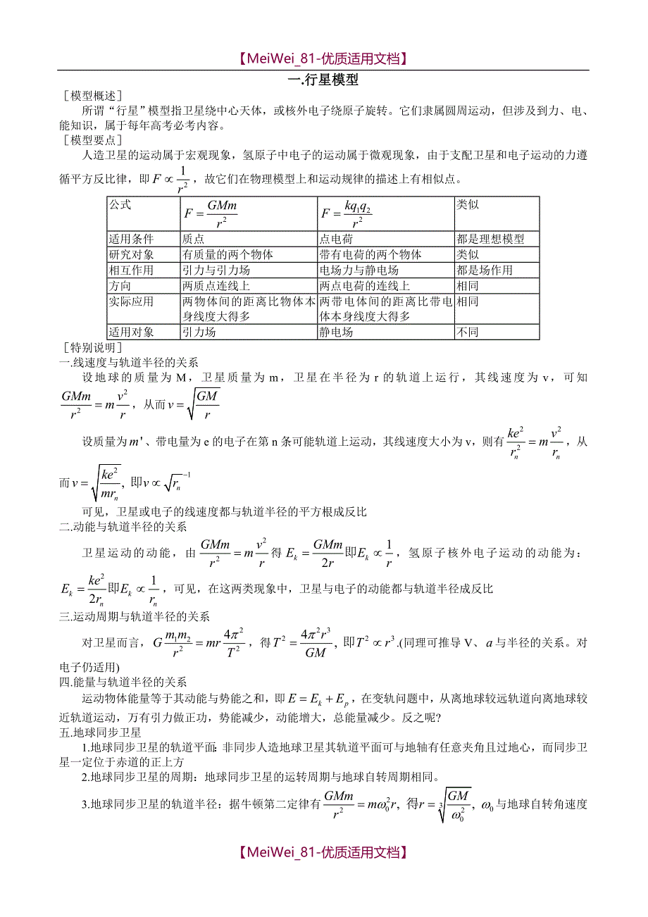 【7A文】高中物理模型_第1页