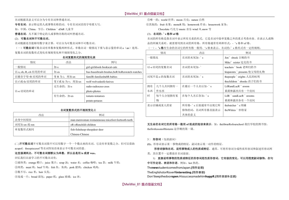 【9A文】小学英语语法知识整理汇总_第2页