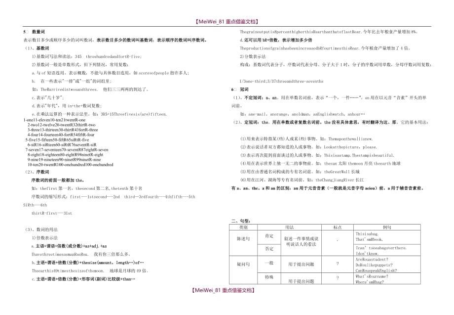 【9A文】小学英语语法知识整理汇总_第5页