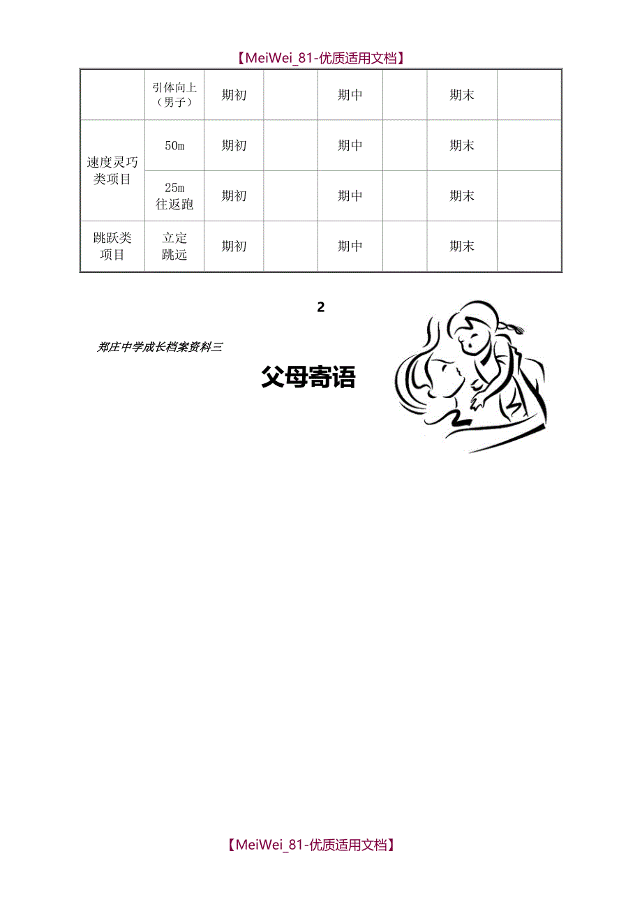 【8A版】初中生成长档案模板_第4页