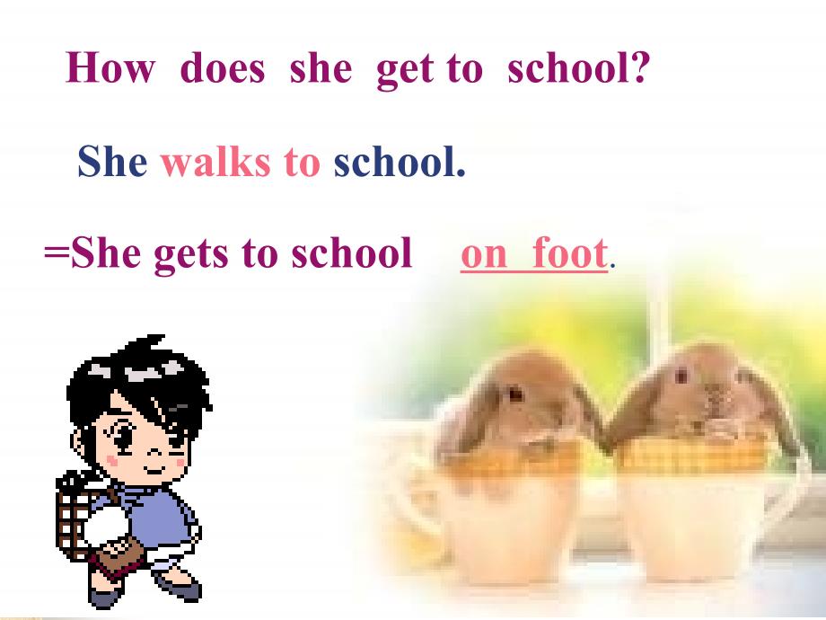 【5A文】八年级英语How do you get to school课件2_第4页