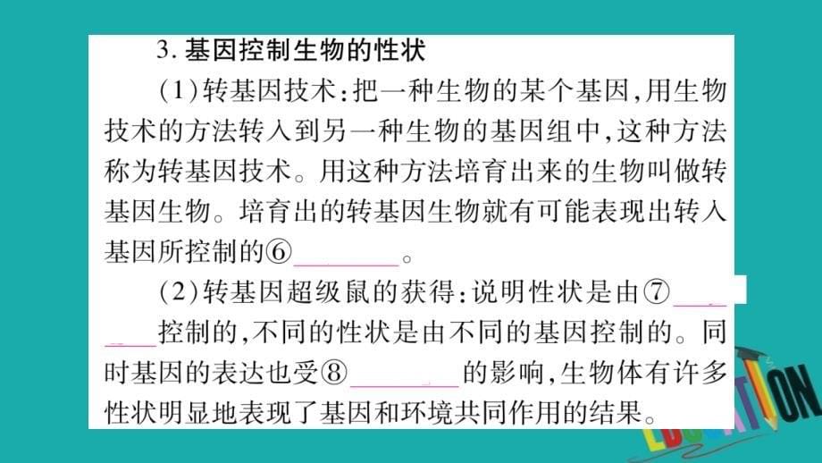 2018中考生物总复习 教材考点梳理 八下 第7单元 第2章 生物的遗传与变异课件 新人教版_第5页