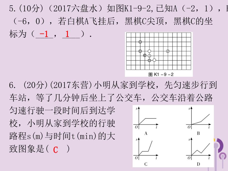 广东省2019年中考数学总复习 第一部分 知识梳理 第三章 函数 第9讲 平面直角坐标系与函数课件_第4页