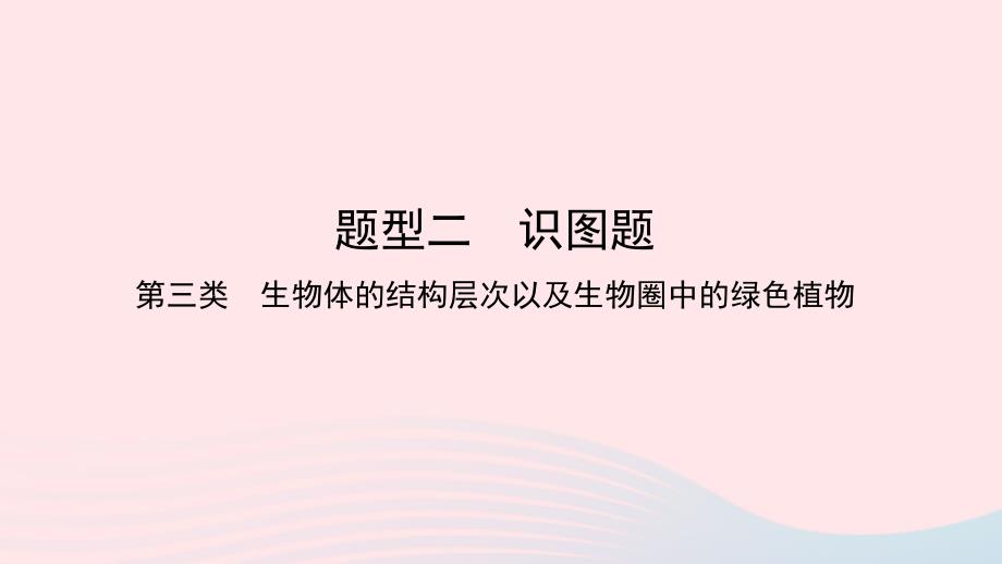 2019中考生物总复习 第二部分 重点题型探究 题型二 识图题 第三类 生物体的结构层次以及生物圈中的绿色植物课件_第1页