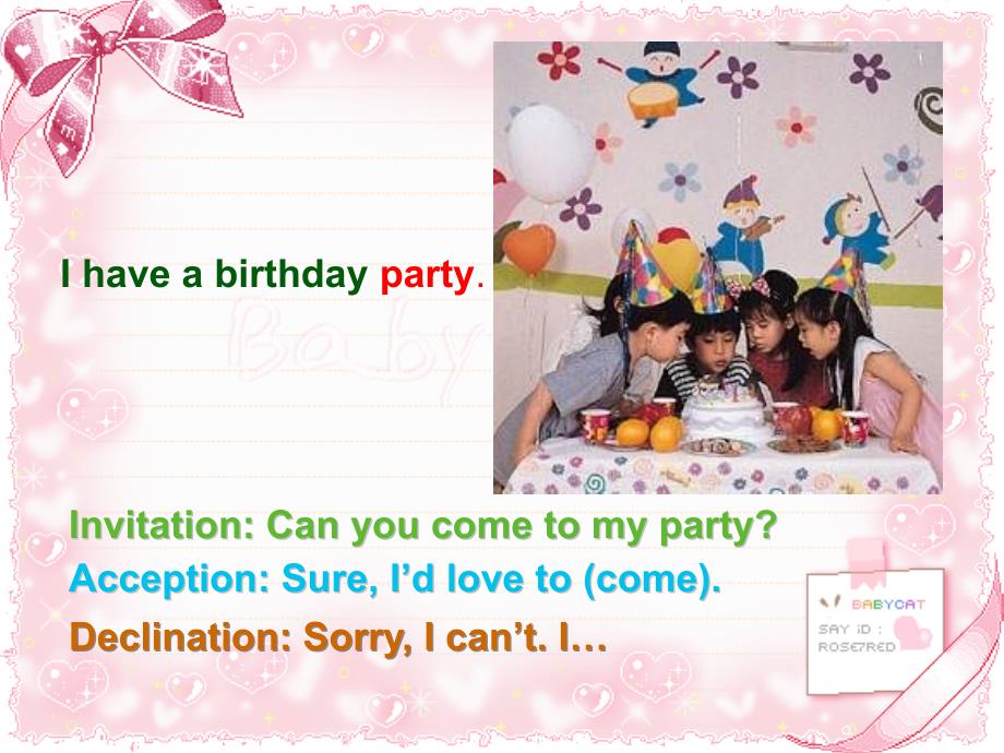 【5A文】八年级英语下册Can you come to my party_第3页