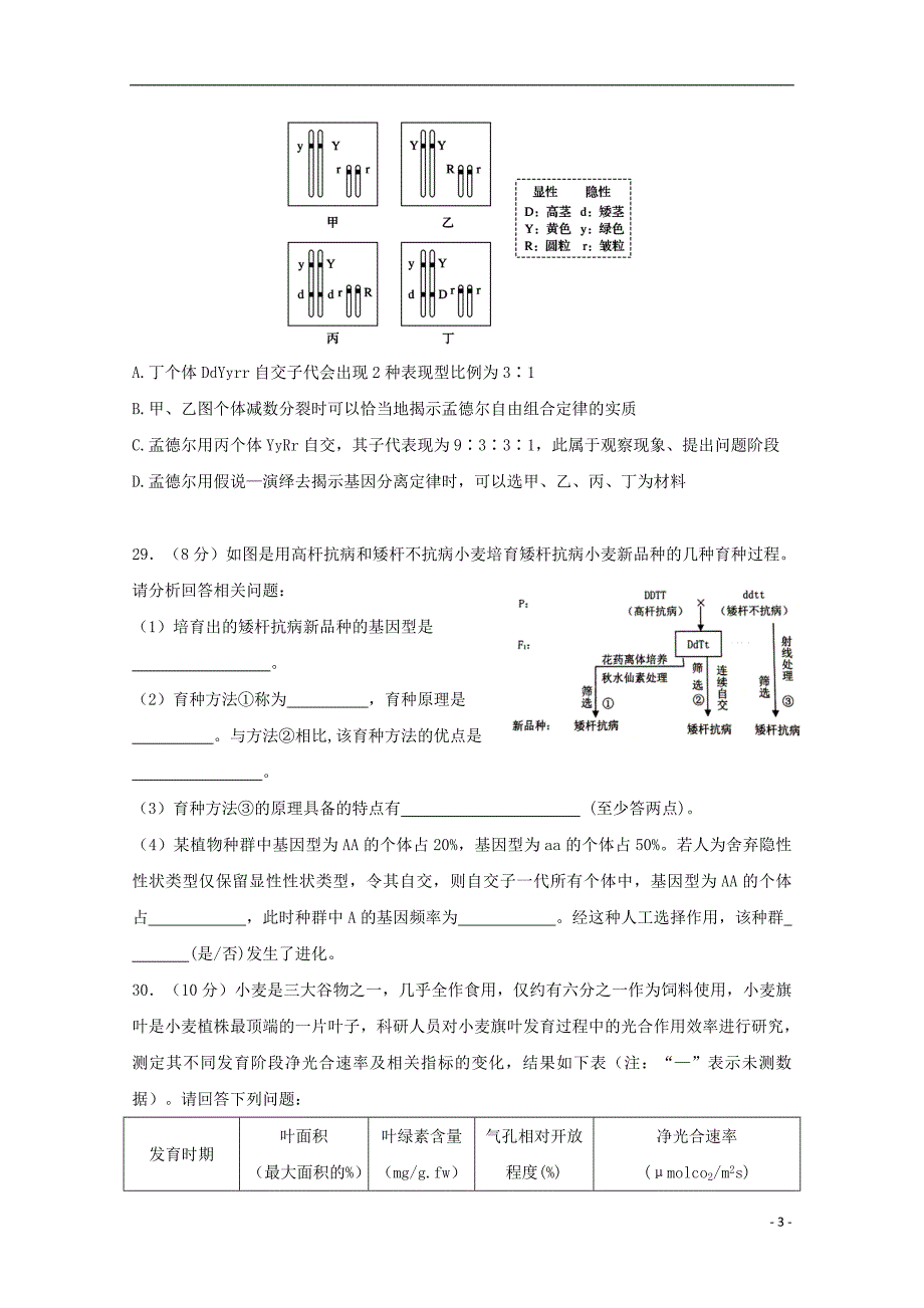 黑龙江省2019届高三生物冲刺押题卷（二）_第3页