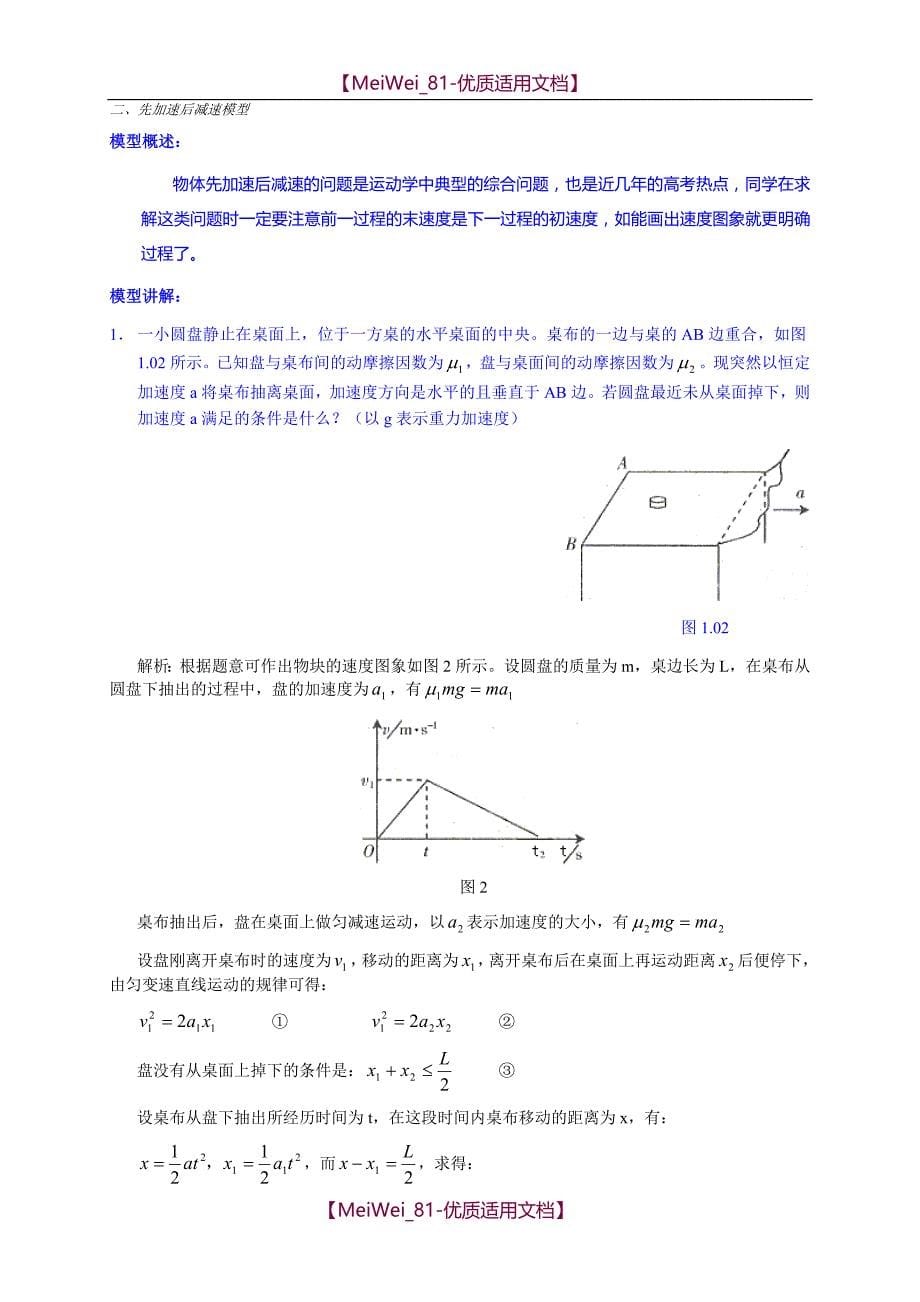【7A文】高中物理解题模型详解(20套精讲)_第5页