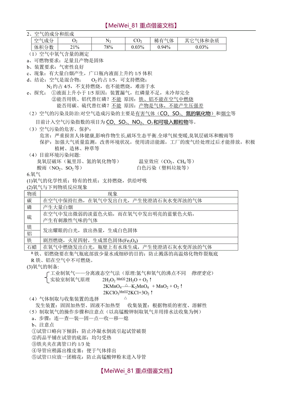 【9A文】九年级化学知识点汇总(人教版)_第3页