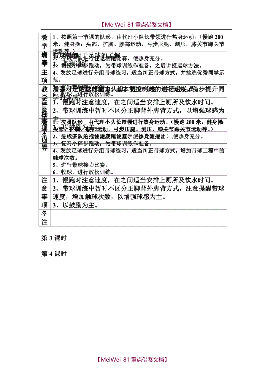 【9A文】小学足球训练计划_第3页