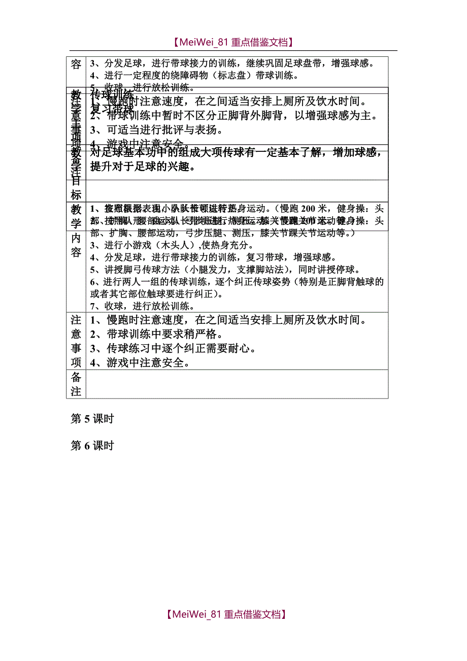 【9A文】小学足球训练计划_第4页