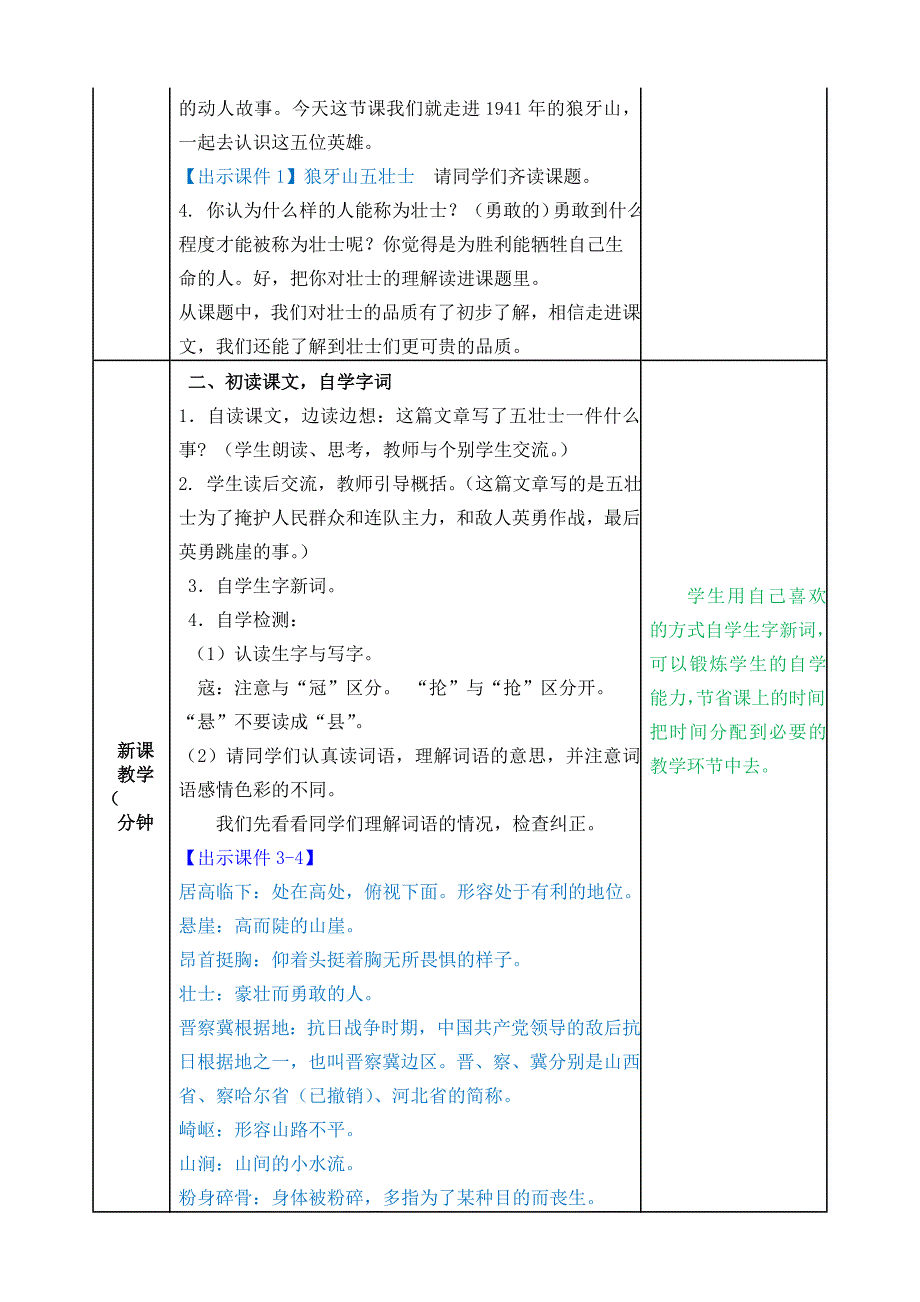 2019部编版六年级上册语文6狼牙山五壮士 教案带教学反思_第2页