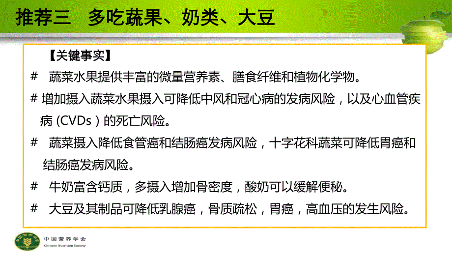 《中国居民膳食指南（2016）》核心推荐三 ：多吃蔬果、奶类、大豆_第3页