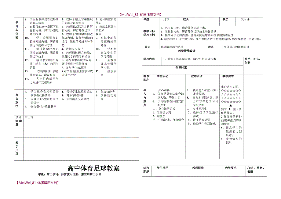 【7A文】高中体育教案足球_第4页