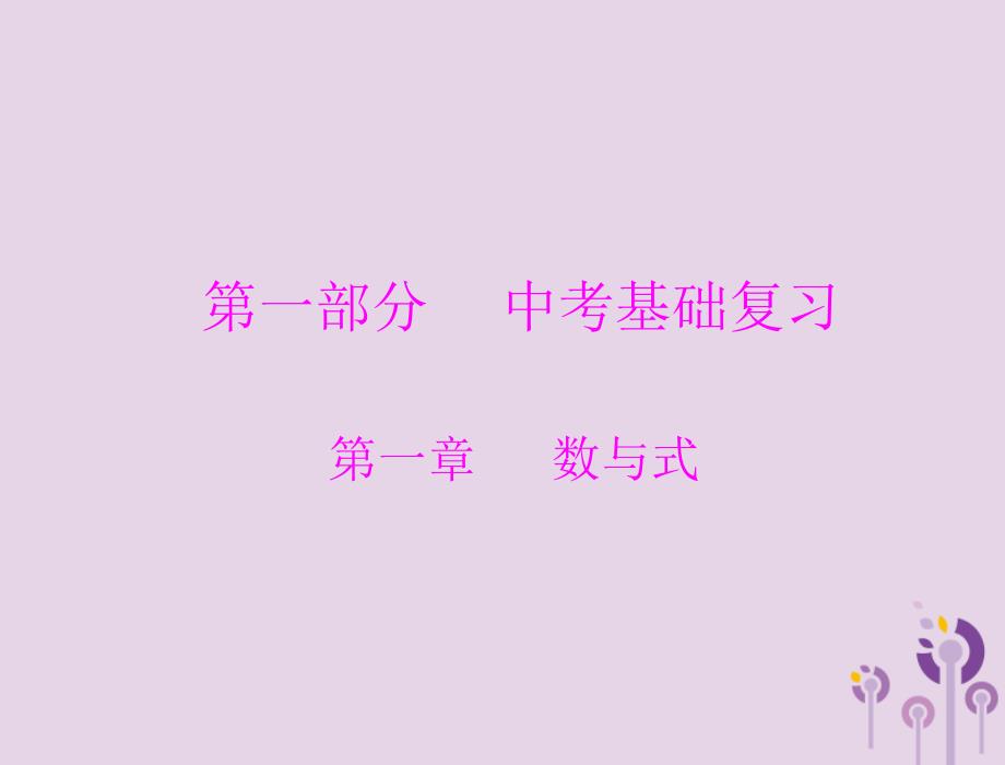 广东省2018中考数学复习 第一部分 中考基础复习 第一章 数与式 第1讲 实数课件_第1页