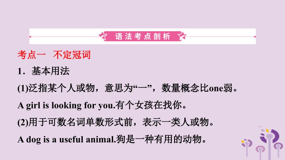 山东省德州市2019年中考英语总复习 语法专项复习 语法一 冠词课件_第2页