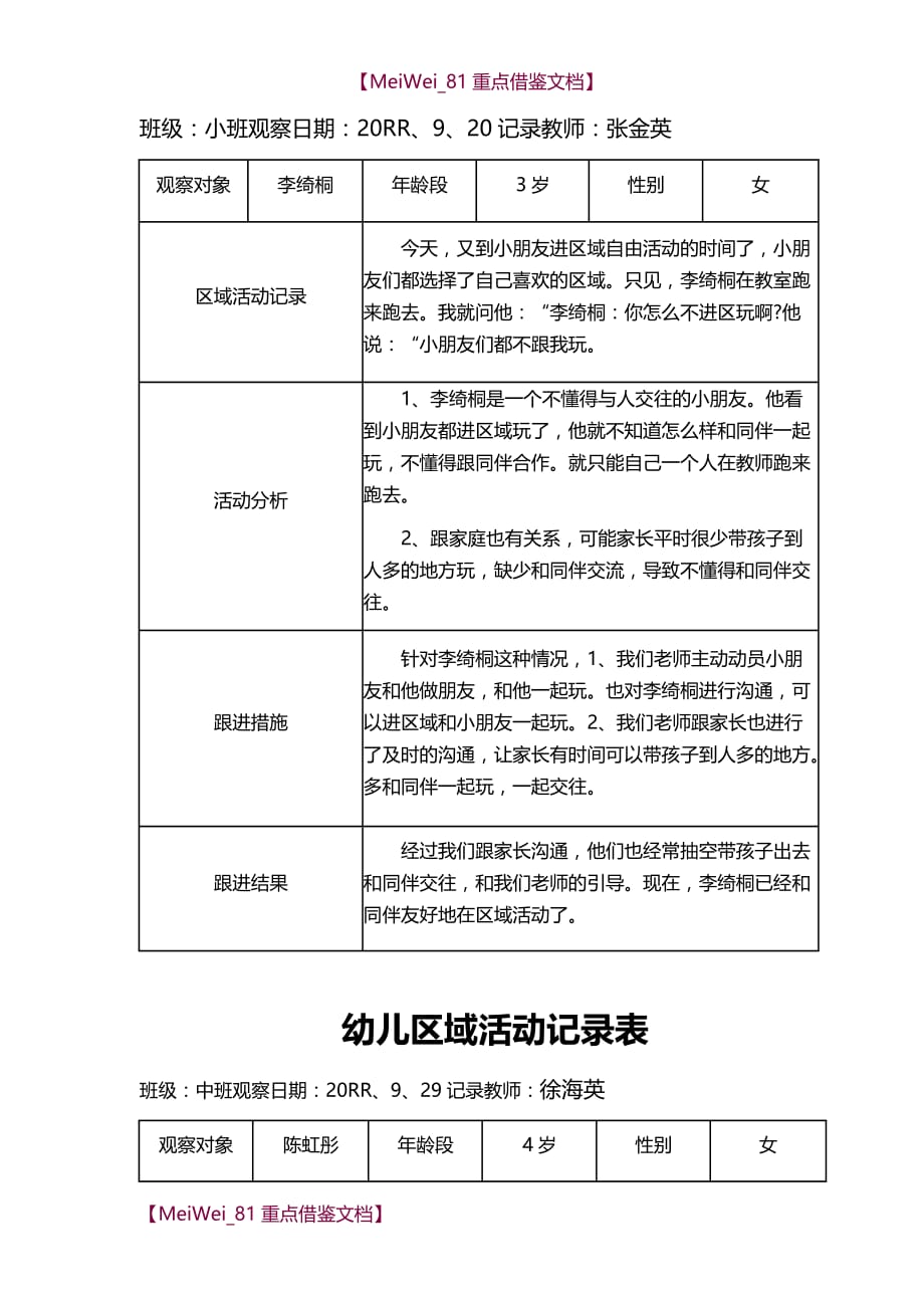 【9A文】幼儿区域活动记录_第2页