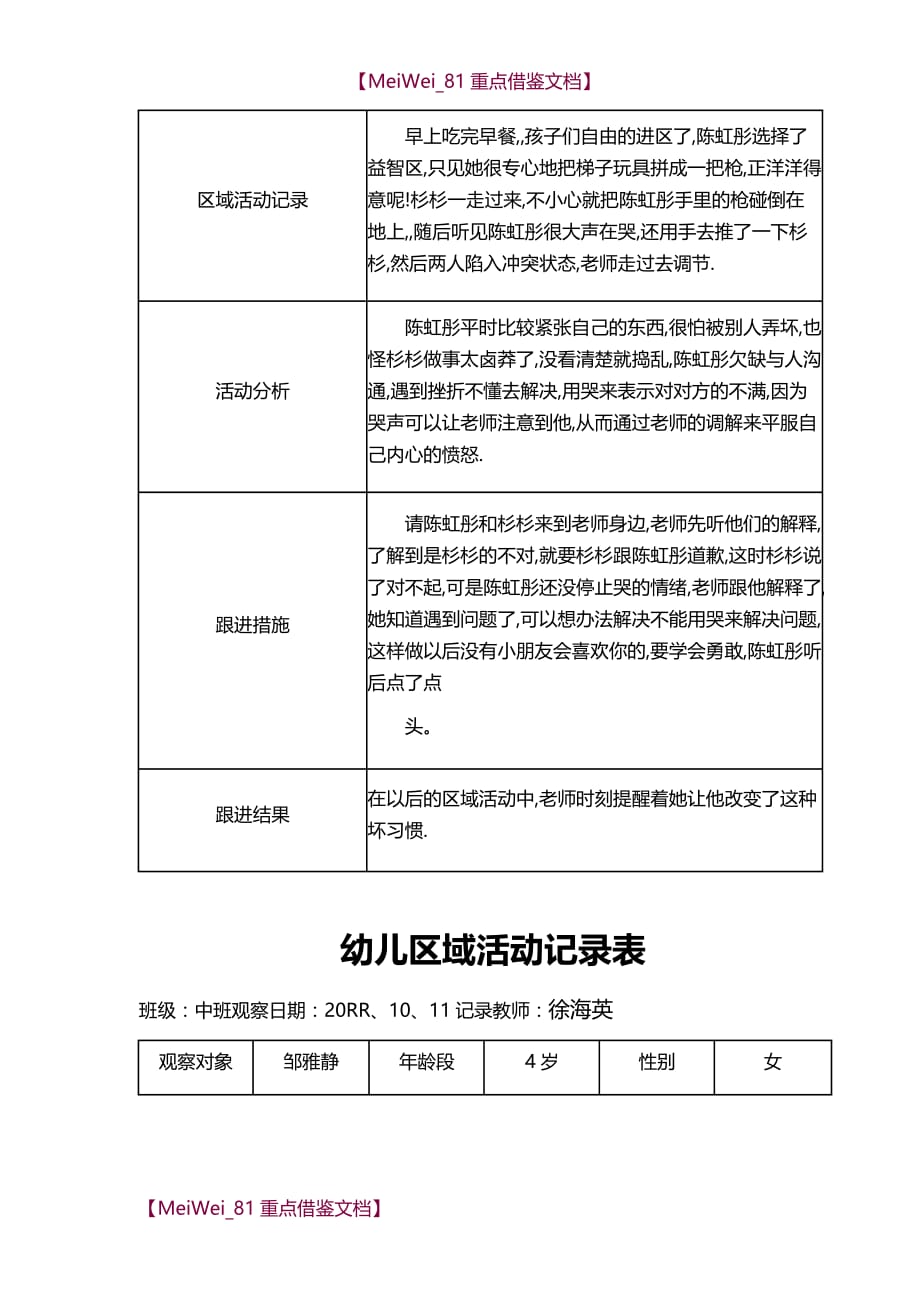 【9A文】幼儿区域活动记录_第3页