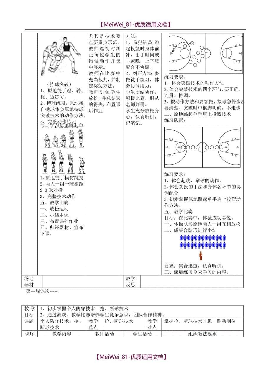 【7A文】高中篮球精选教案_第5页