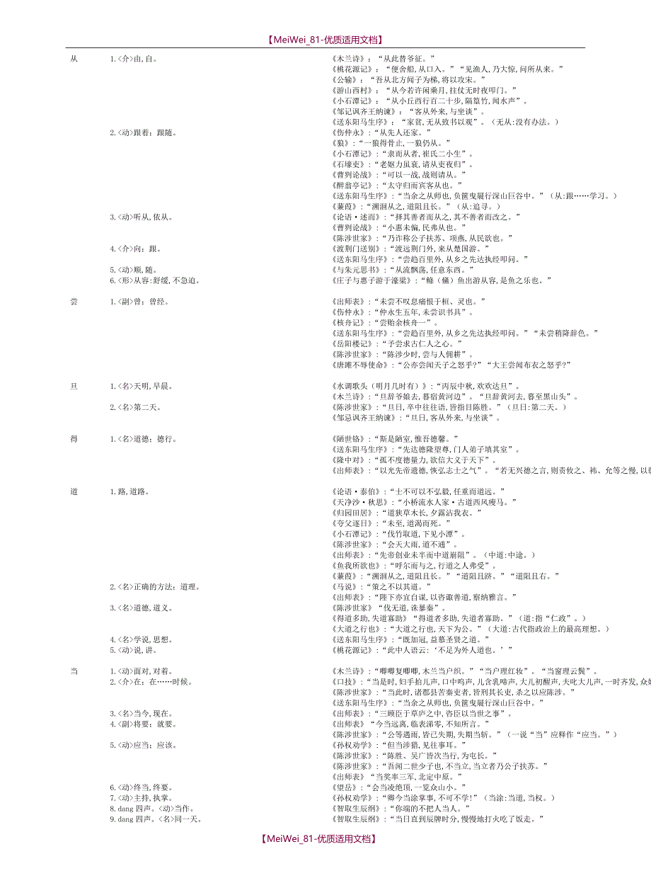 【8A版】中考语文常见文言文实词虚词用法即举例素材_第2页