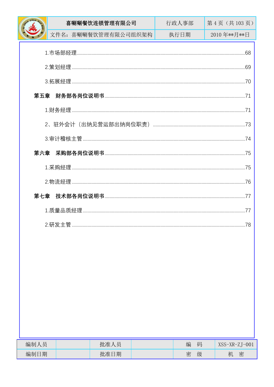 餐饮连锁管理有限公司组织架构培训资料_第4页