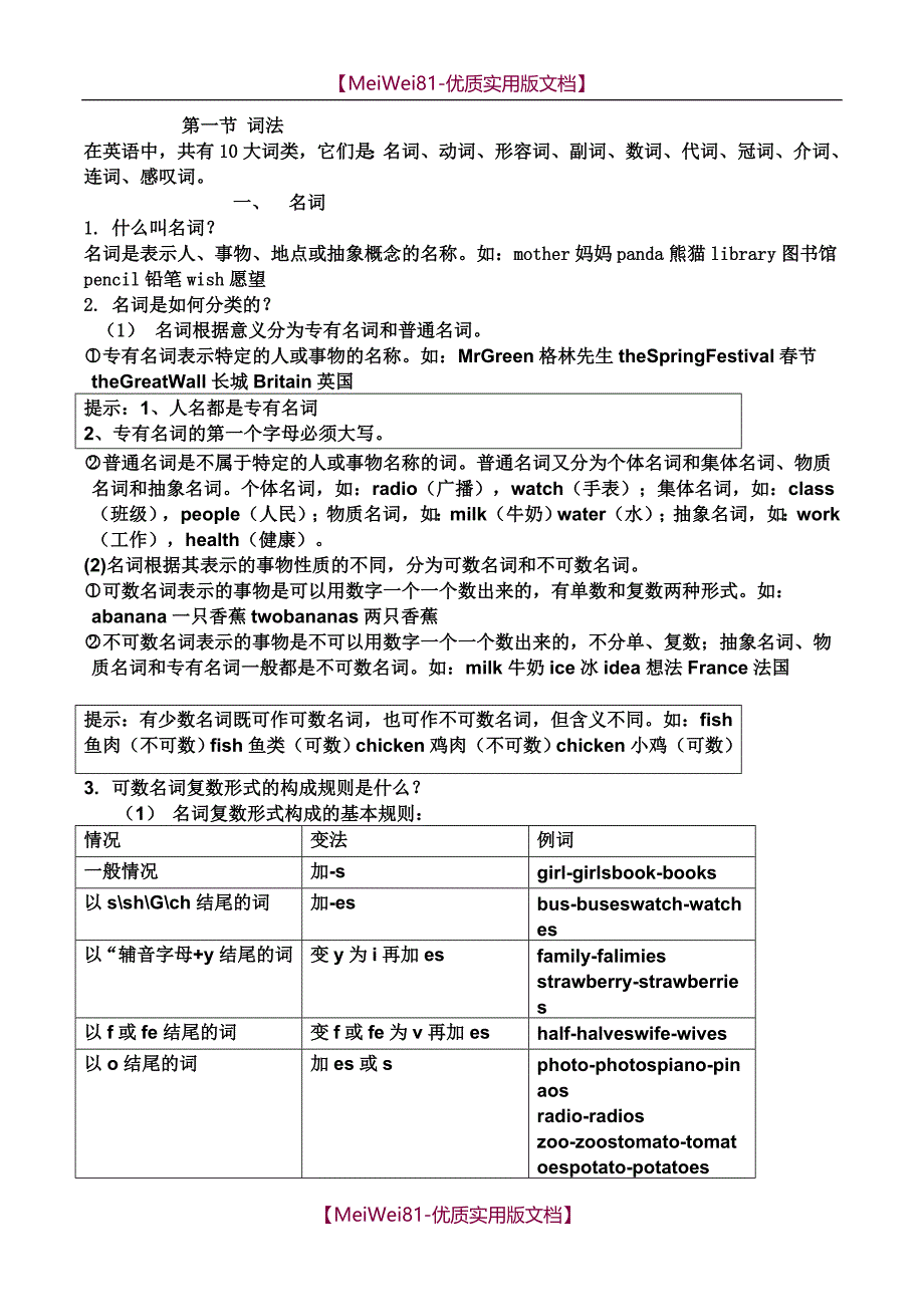 【8A版】初中英语基础知识汇总_第2页