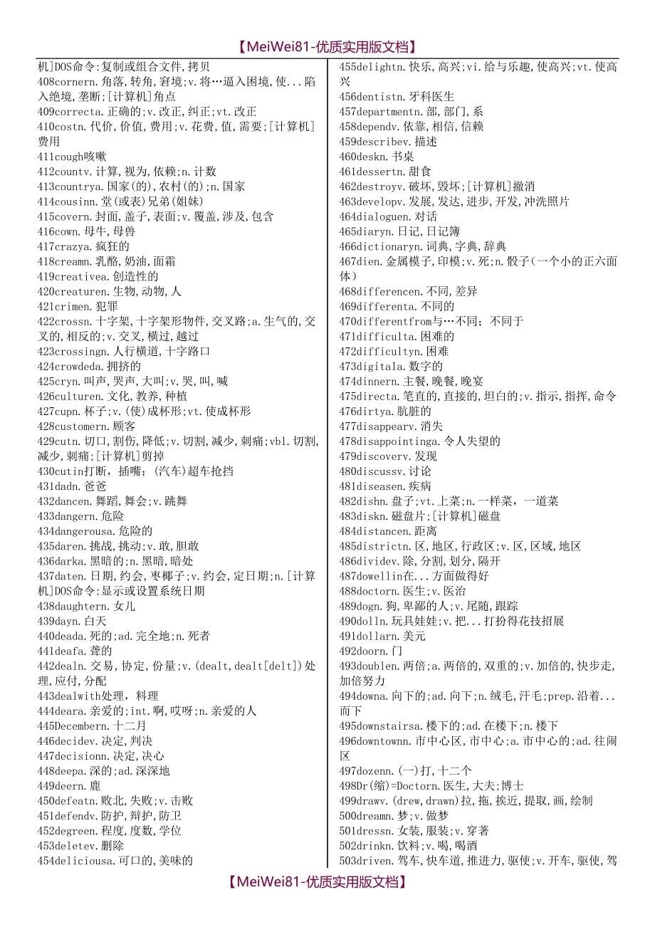 【7A版】2018初中英语单词大纲_第5页