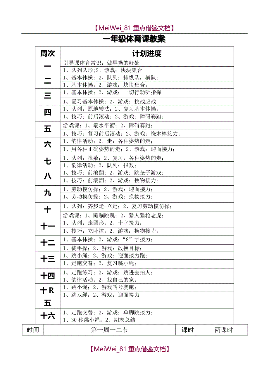 【9A文】人教版新课标小学一年级体育全套的教案_第3页