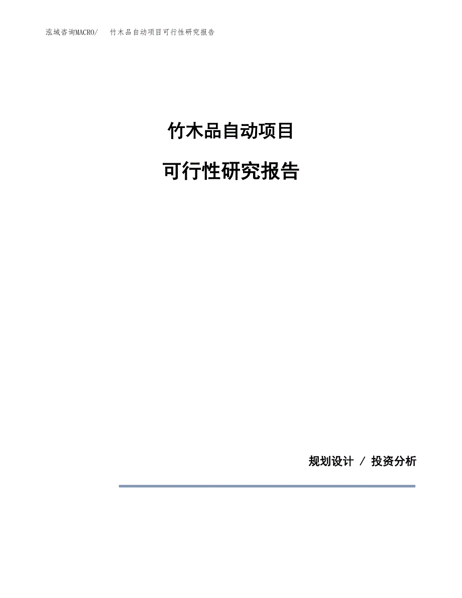 竹木品自动项目可行性研究报告[参考范文].docx_第1页