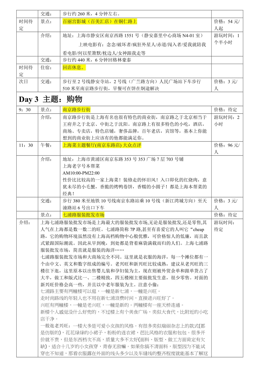 上海旅游详细计划_第3页