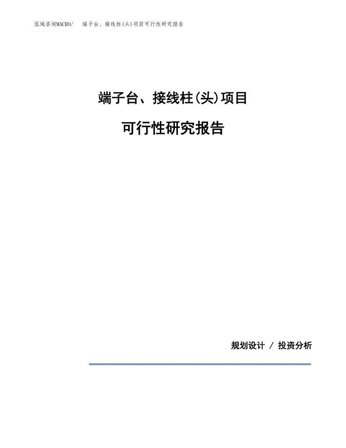 端子台、接线柱(头)项目可行性研究报告[参考范文].docx