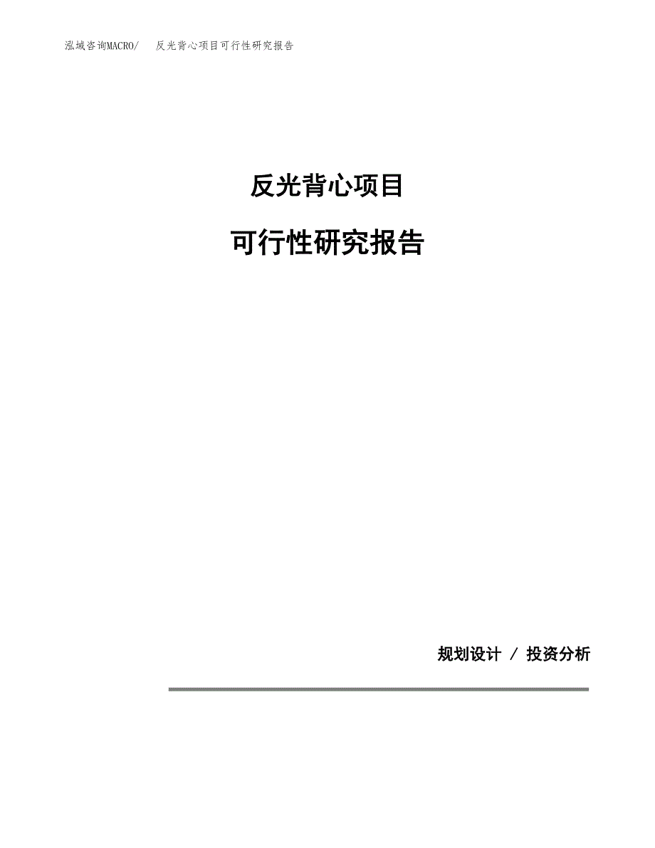 反光背心项目可行性研究报告[参考范文].docx_第1页