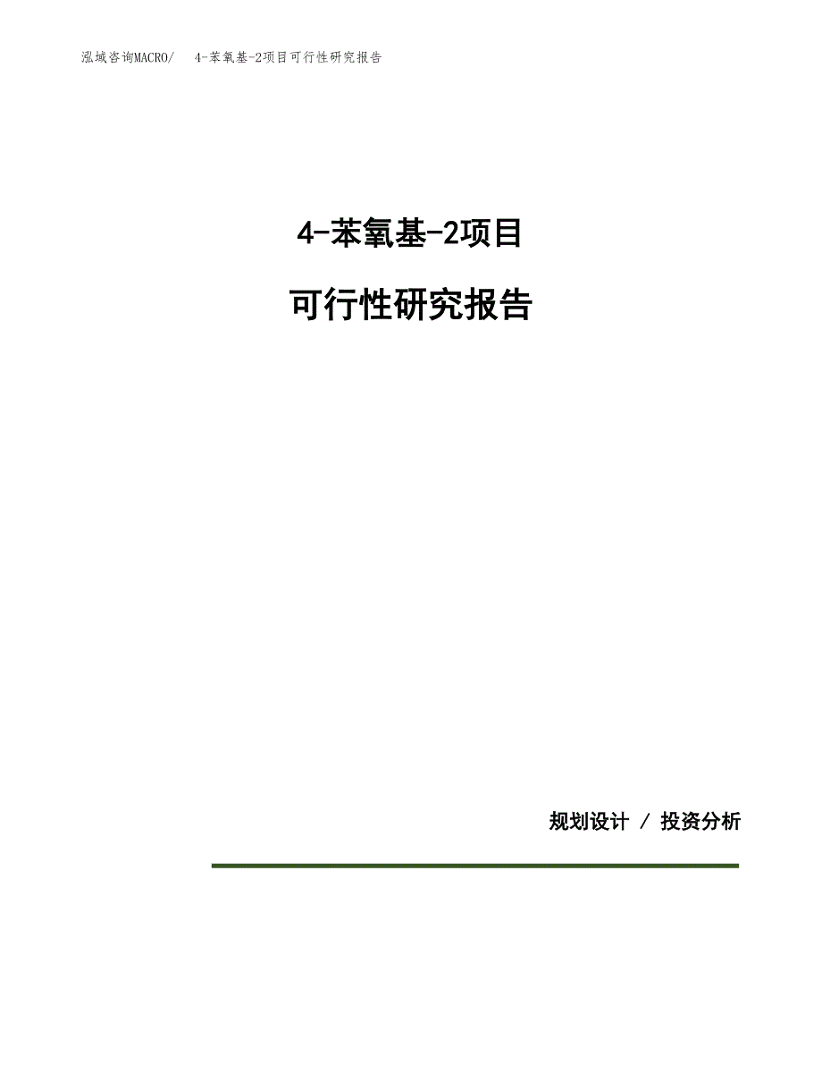 4-苯氧基-2项目可行性研究报告[参考范文].docx_第1页