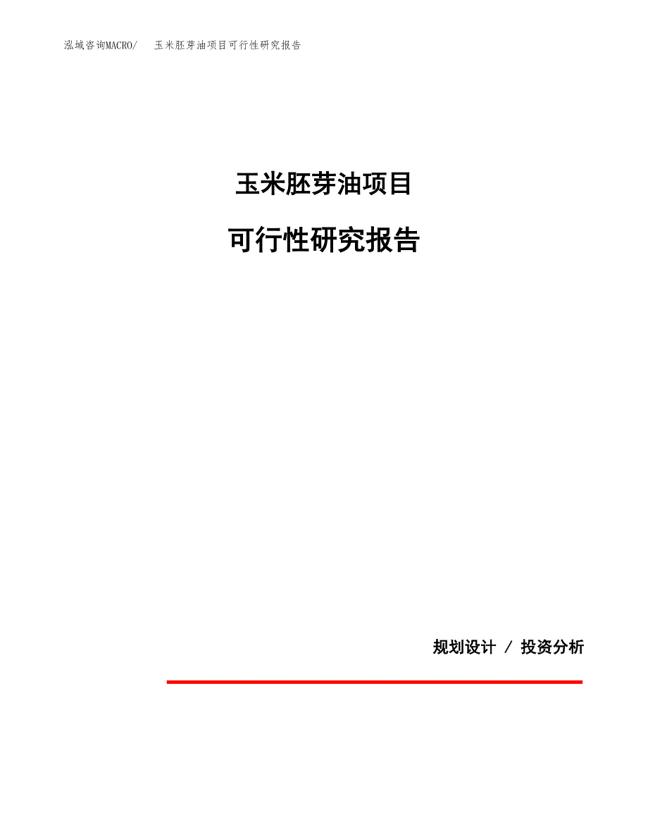 玉米胚芽油项目可行性研究报告[参考范文].docx_第1页