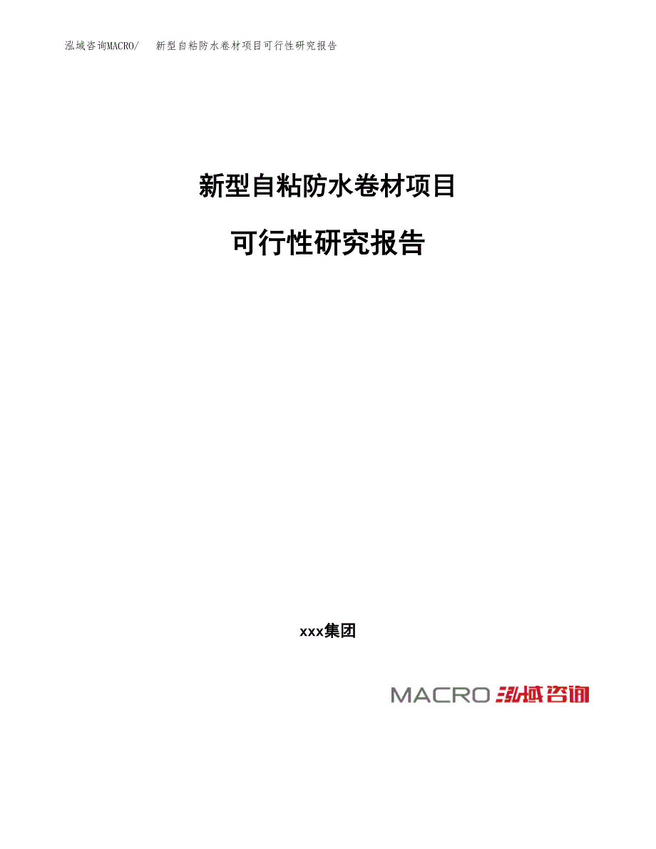 新型自粘防水卷材项目可行性研究报告_范文.docx_第1页