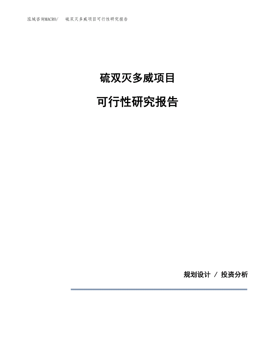 硫双灭多威项目可行性研究报告[参考范文].docx_第1页