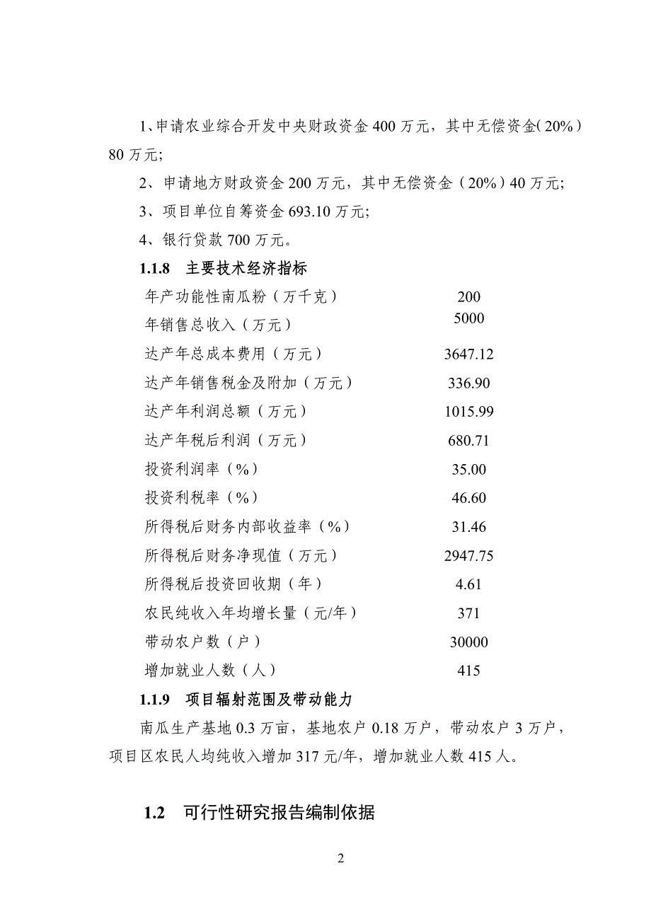 功能性南瓜粉生产项目可行性论证报告_第2页