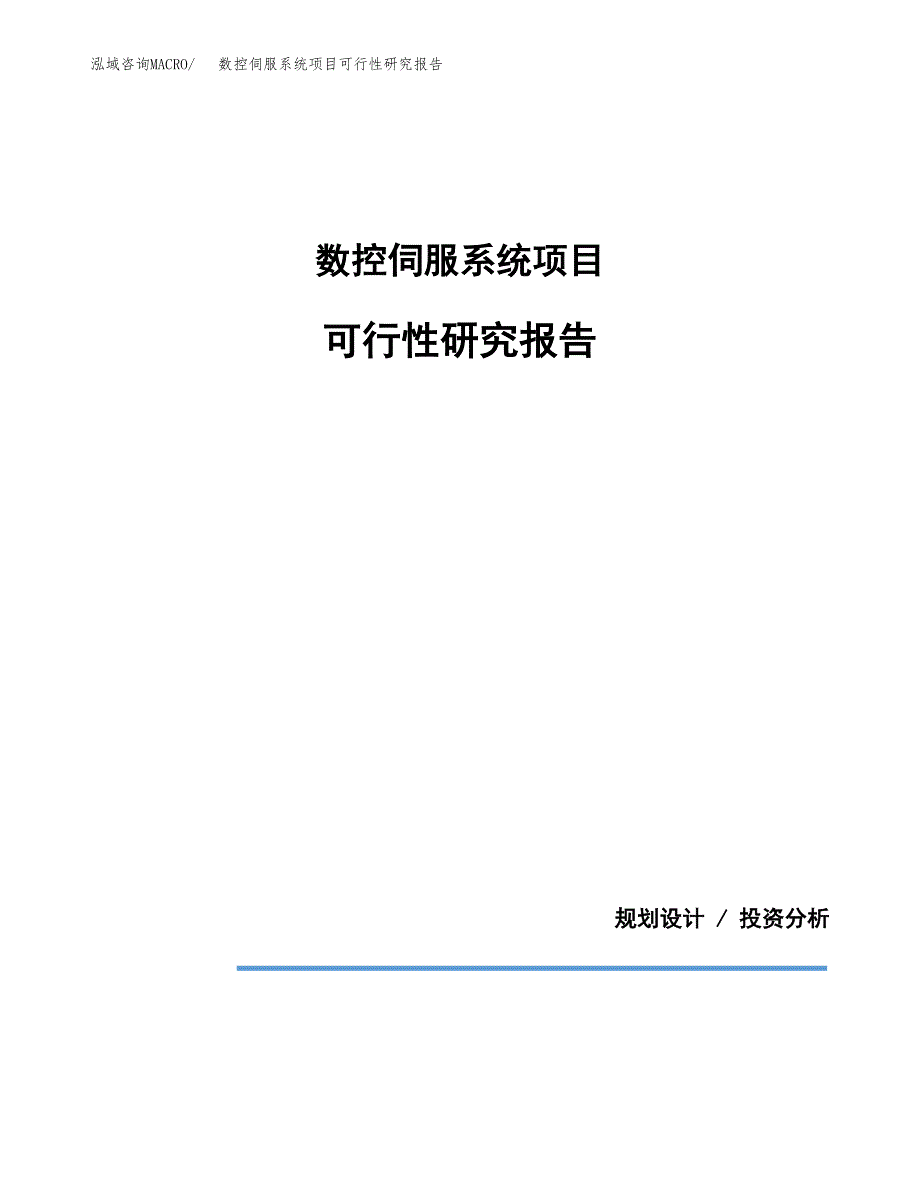 数控伺服系统项目可行性研究报告[参考范文].docx_第1页