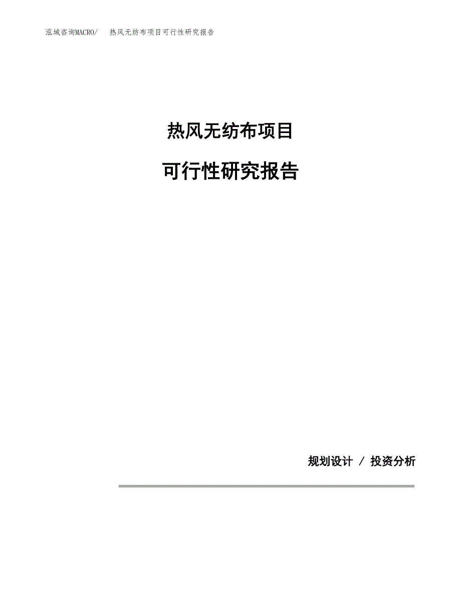 热风无纺布项目可行性研究报告[参考范文].docx_第1页