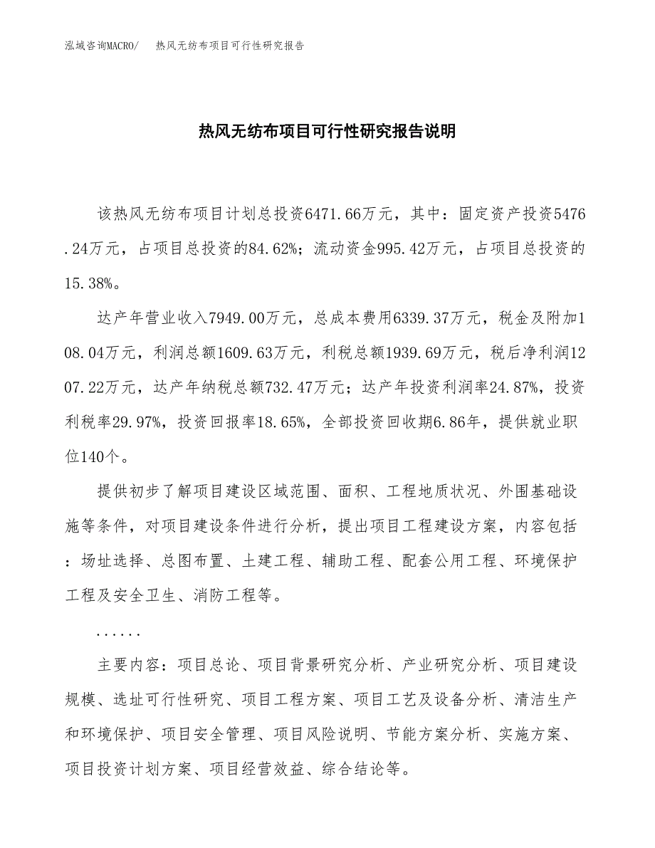 热风无纺布项目可行性研究报告[参考范文].docx_第2页