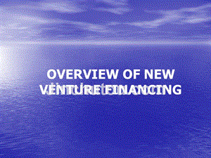 港中大mba创业金融讲义boverviewofnewventurefinancing