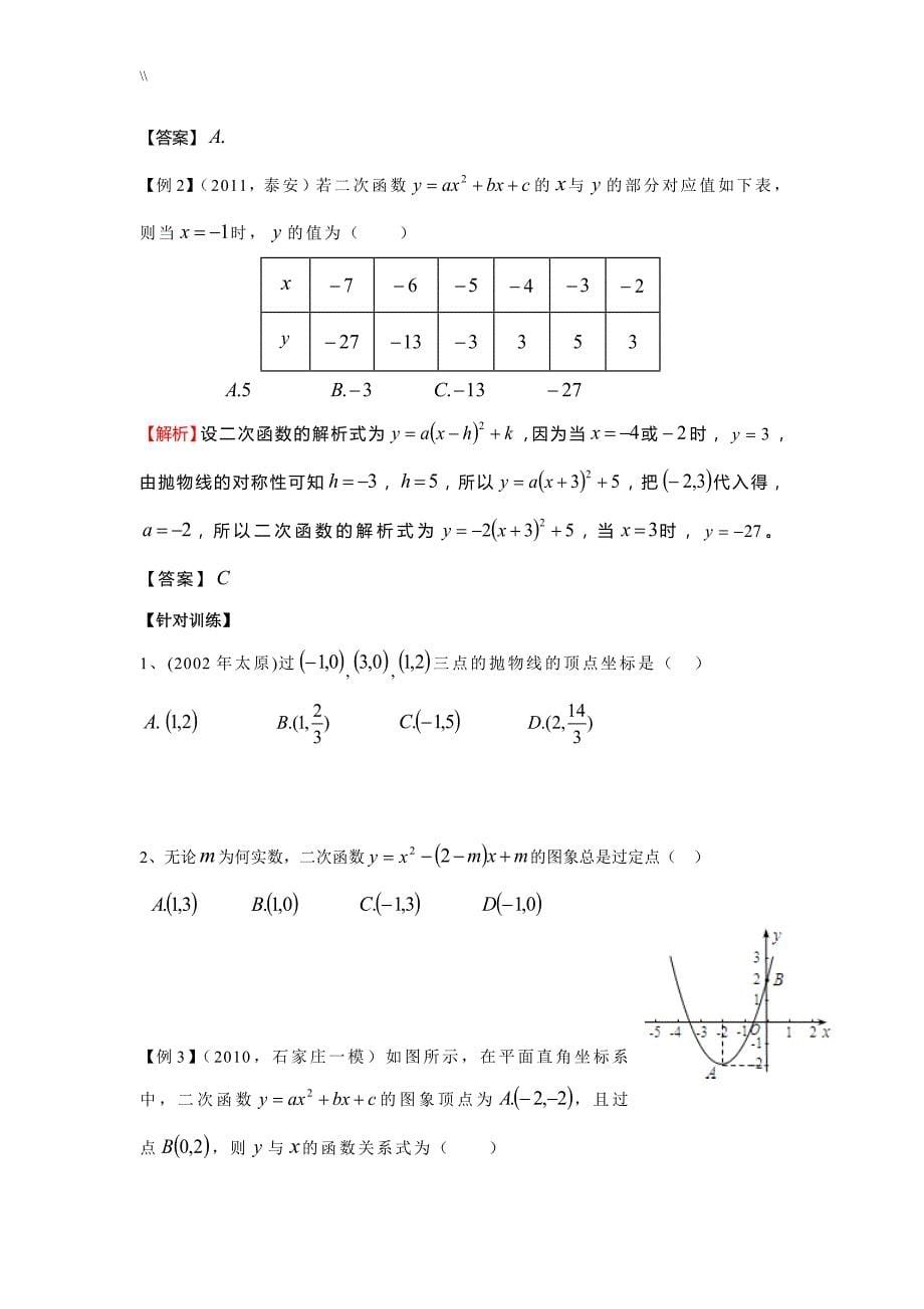 二次函数预习复习计划专栏评论讲义_第5页