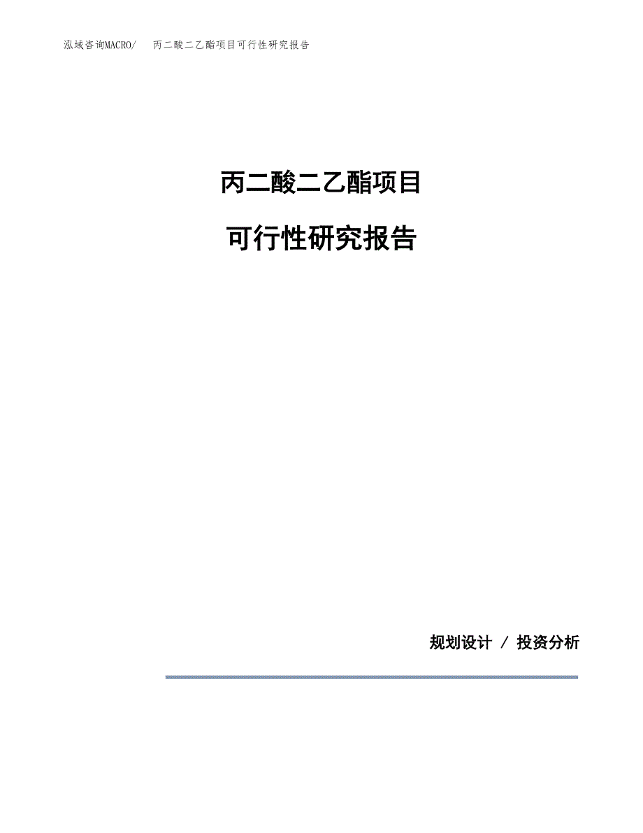 丙二酸二乙酯项目可行性研究报告[参考范文].docx_第1页