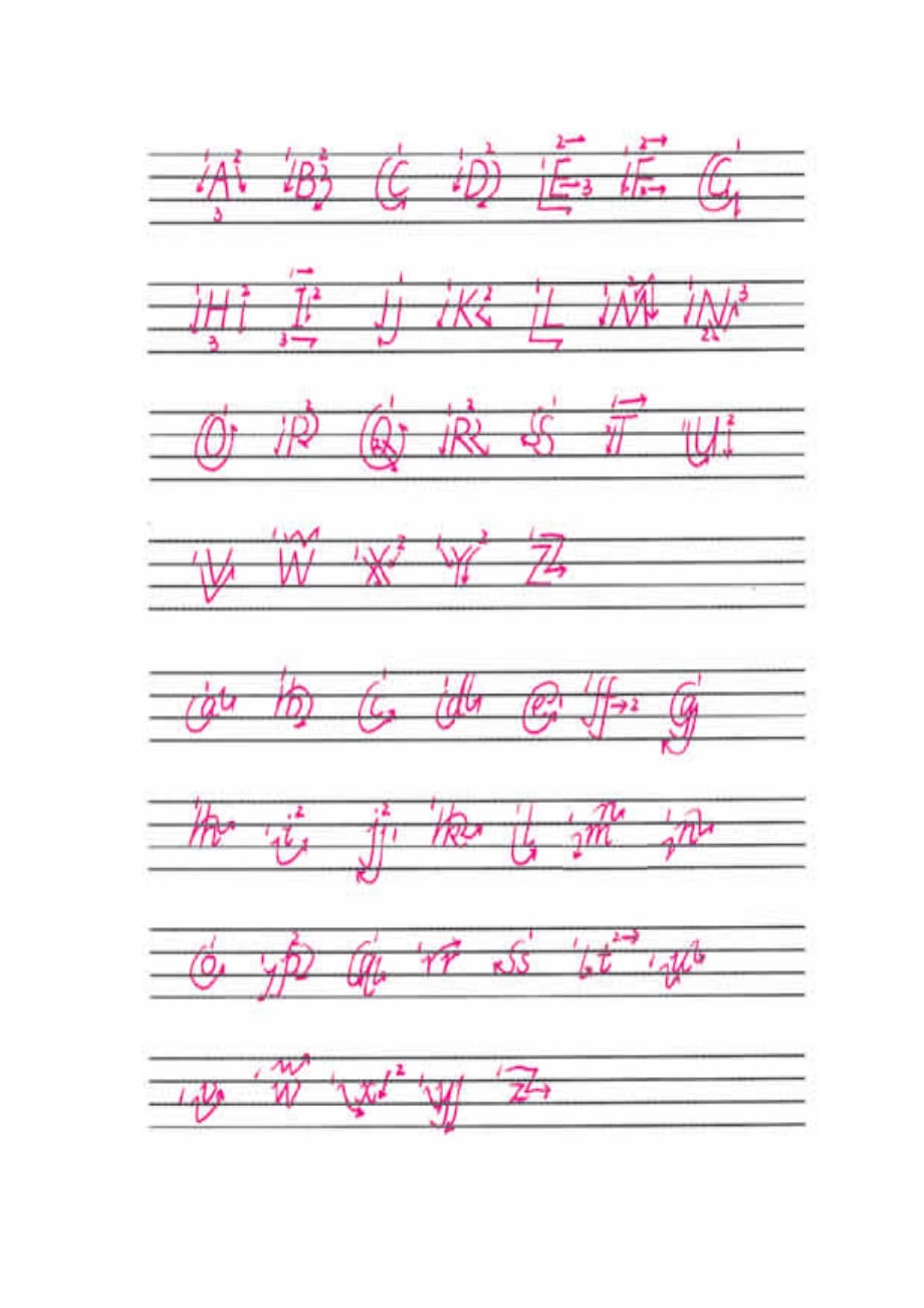 二十六个字母书写笔画和音标_第1页