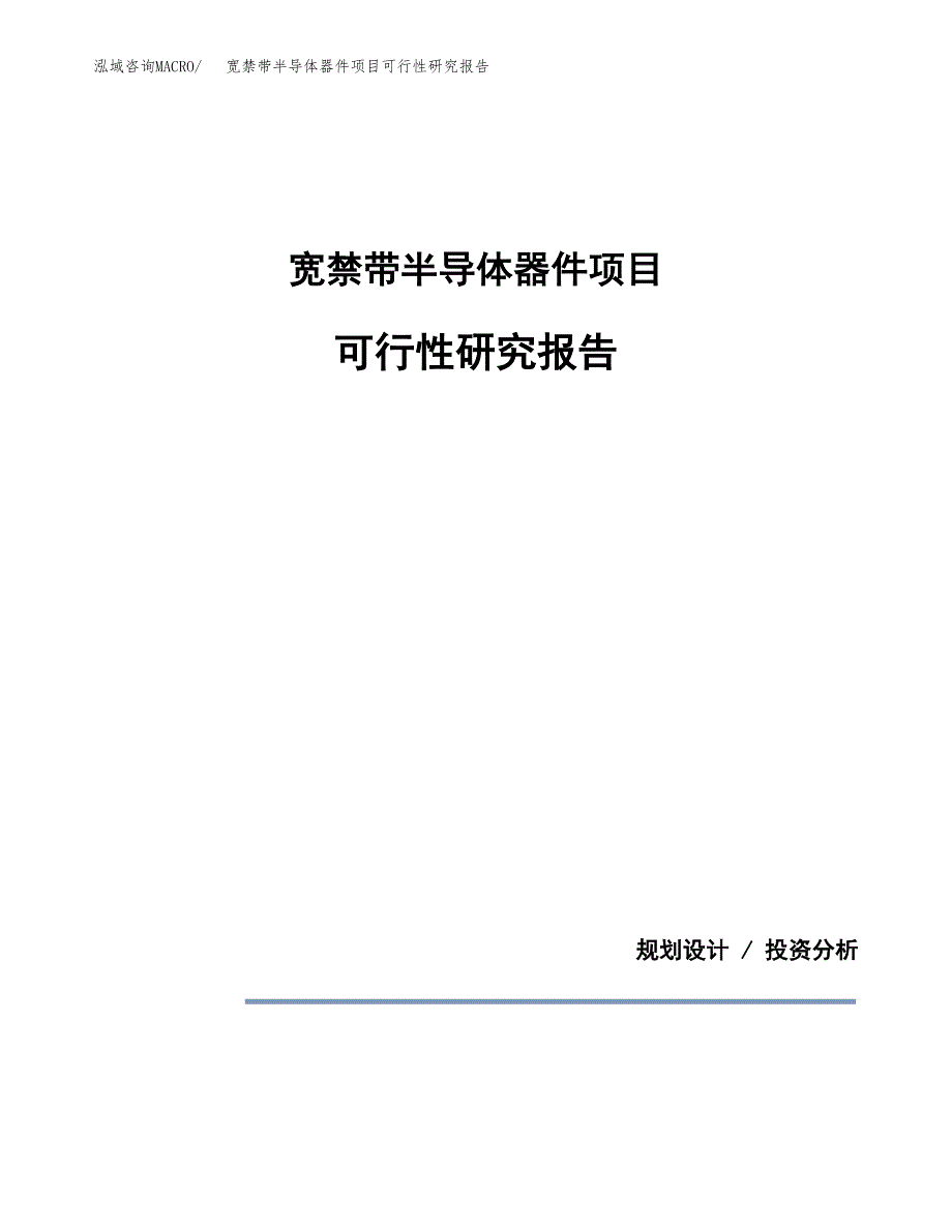 宽禁带半导体器件项目可行性研究报告[参考范文].docx_第1页