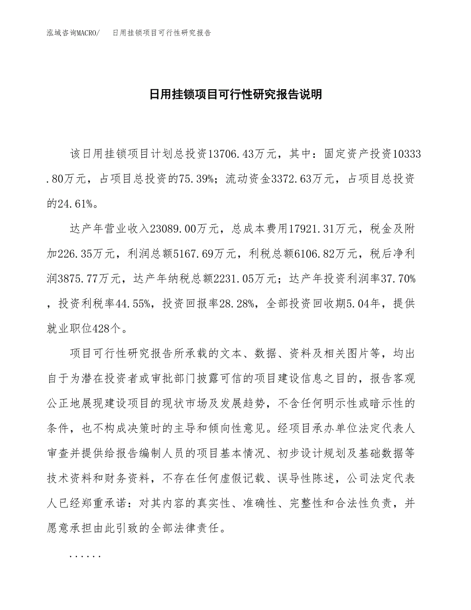 日用挂锁项目可行性研究报告[参考范文].docx_第2页