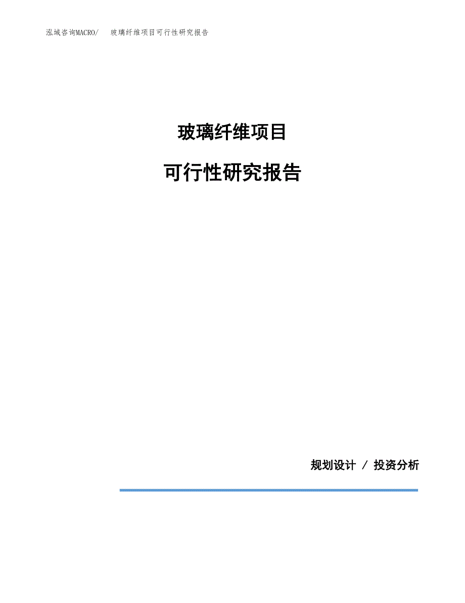 玻璃纤维项目可行性研究报告[参考范文].docx_第1页