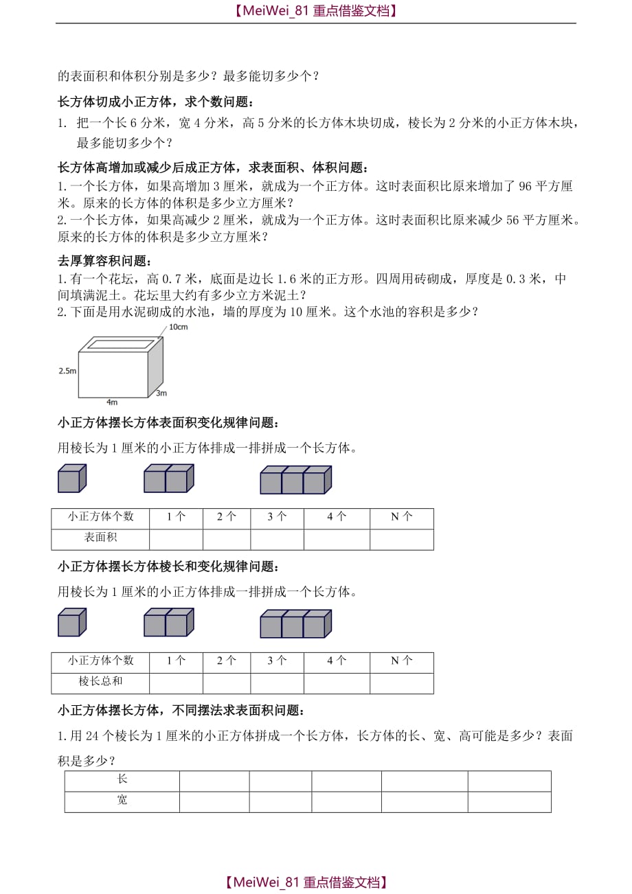 【9A文】长方体正方体经典题型汇总_第3页