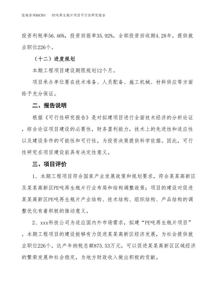 PE吨再生瓶片项目可行性研究报告[参考范文].docx_第5页