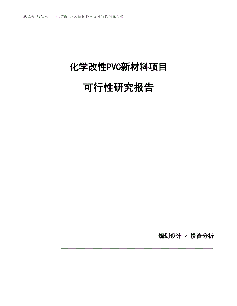 化学改性PVC新材料项目可行性研究报告[参考范文].docx_第1页