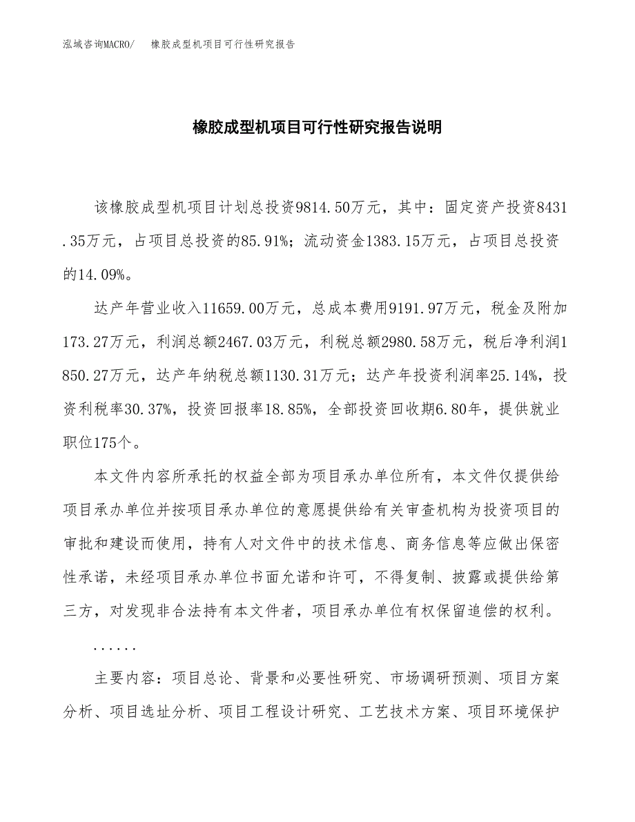 橡胶成型机项目可行性研究报告[参考范文].docx_第2页